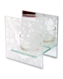 Porta tea-light quadrato in vetro